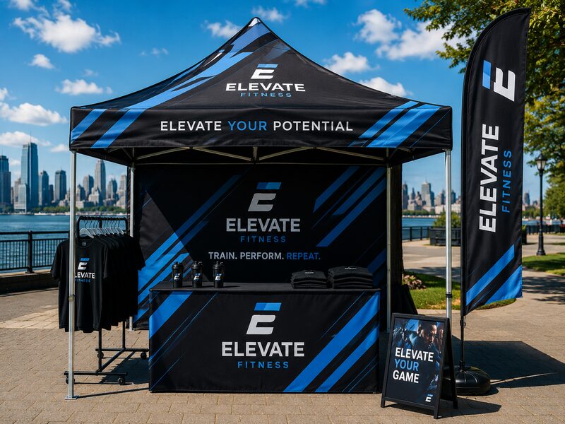 Branded activation tent and bar