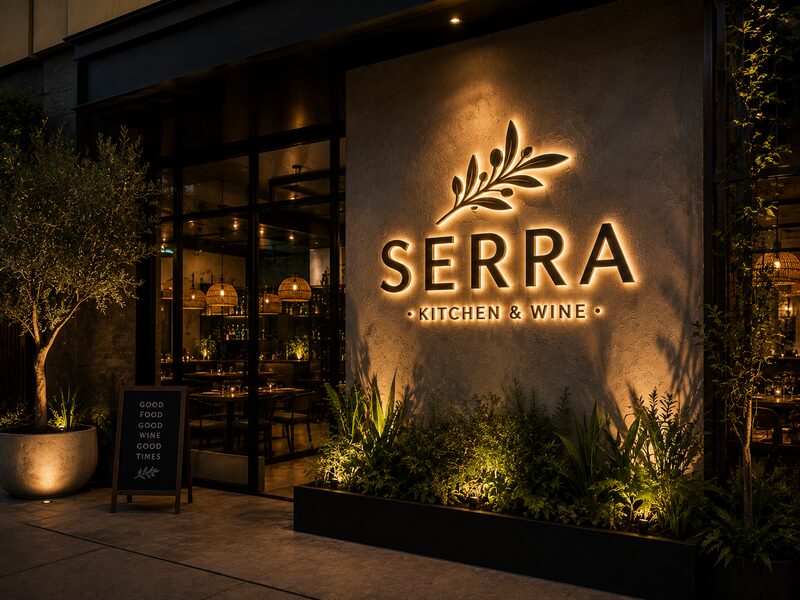 Illuminated storefront sign